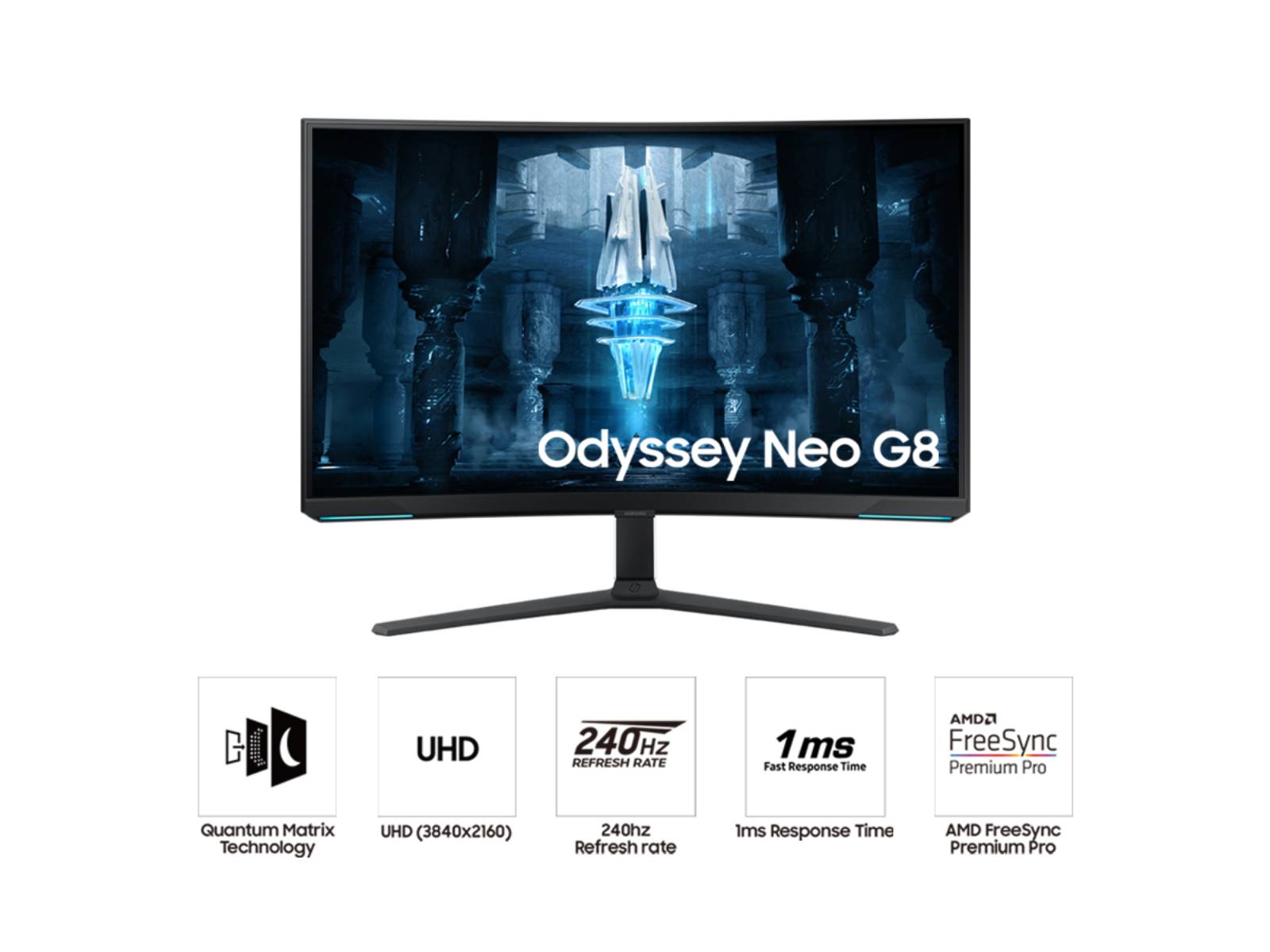 Samsung 32 inches G85NB Odyssey Neo G8 4K 240Hz Curved Gaming Monitor