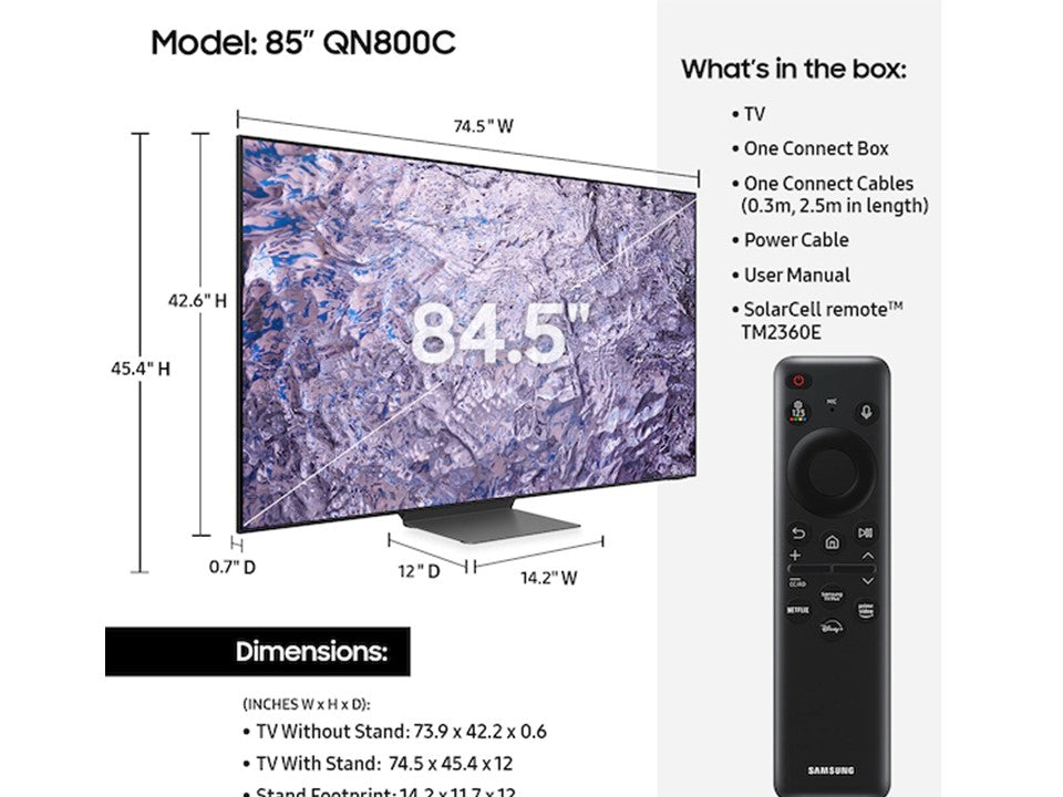 Samsung 85" QN800C NEO QLED 8K HDR Smart TV