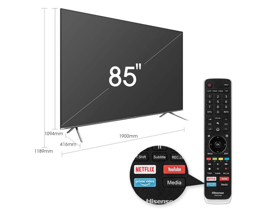 Hisense 85" A7500WF Ultra HD 4K HDR Smart TV