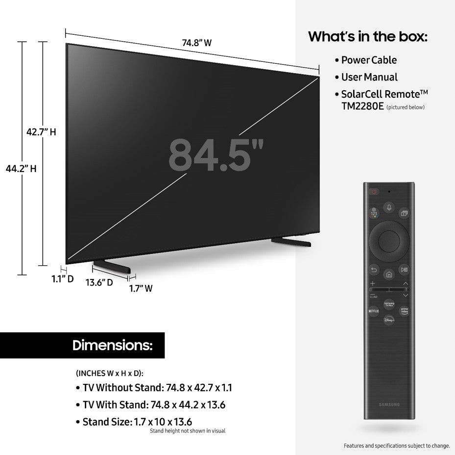 تلفزيون سامسونج الذكي 85 بوصة Q60B QLED 4K HDR