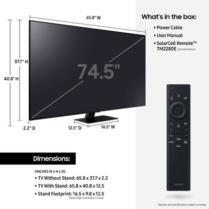 Samsung 75" Q80B QLED 4K Quantum HDR Smart TV 75Q80B