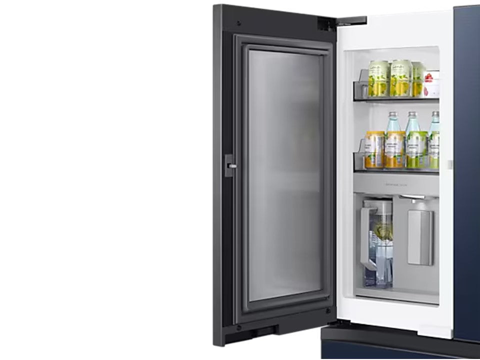 Samsung Bespoke French Style Fridge Freezer with Beverage Centre Metal Navy